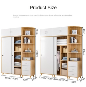 Muebles de Dormitorio Personalizados Baratos, Sistema de Armario, Armario de Almacenamiento de Ropa, Armario Moderno de Madera, <span class=keywords><strong>Ancho</strong></span> de 120 cm, <span class=keywords><strong>Armarios</strong></span> Blancos - Product Image 3