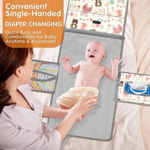 Pemasok emas tas popok Stroller Organizer, harga grosir kustom popok kartun <span class=keywords><strong>Caddy</strong></span>, alas ganti portabel bayi - Product Image 5