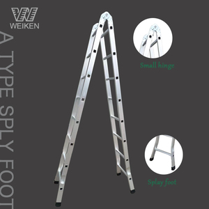 WEIKEN 2x8 Marches Échelle en aluminium à deux charnières Escada Aluminio Multiproposito Échelle de <span class=keywords><strong>pied</strong></span> pliable de type A Splay - Product Image 3