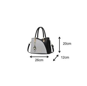 Bolso Bandolera de Gran Capacidad para Mujer, Diseño a Cuadros en Contraste, Talla XL, Material PU con Cierre de Cremallera, Nueva Moda 2026 - Product Image 3