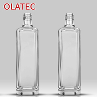 Bouteille en verre artistique OLATEC avec motif spiralé dégradé ou surface en forme de goutte d'eau pour vin, spiritueux, champagne, présentation de luxe