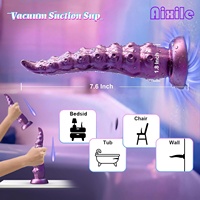 Vibromasseur fantaisie en forme de tentacule d'octopus, vibrant et ondulant, avec ventouse, télécommande via application, pour stimulation du point G et anale