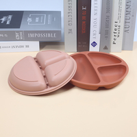 Produits pour bébés sans BPA, assiette bébé en silicone divisée avec ventouse, assiette bébé en silicone pour enfants en bas âge