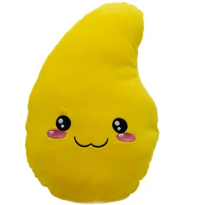 C1937 Custom 14.5 Inch Stuffed Plush Mango Soft Fruit Toys Cute Smile Expression Children Plush Toy Mango