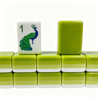 Table de Mahjong de Luxe Moderne à 4 Niveaux en Acrylique Vert Découpé au Laser, Durable, pour Divertissement et Jeux d'Ensemblement