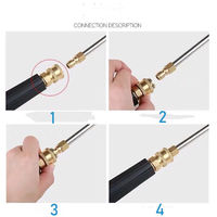 Pistolet à eau multi-angles à connexion rapide 1/4, lance de pulvérisation en acier inoxydable, nettoyeur haute pression, 6 tailles, outils de nettoyage automobile