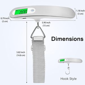 Digital Luggage <b>Scale</b> 50kg Portable LCD Display Battery Stainless Steel 1g Precision Kg/lb/oz Weight Balance Suitcase Travel - Product Image 5