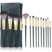 Vente en gros de 14 pinceaux de maquillage avec logo personnalisé Pinceau pour poudre libre Blush Pinceau Ombre à paupières Correcteur et applicateur pour les lèvres Outils de maquillage