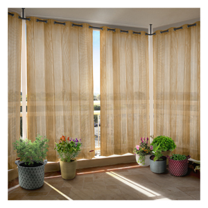 Cortinas de Exterior con Ojales de HDPE Beige y Negro, 150 GSM, con Textura Neutral Elegante y Rendimiento Duradero Resistente a la Intemperie, en Venta - Product Image 1