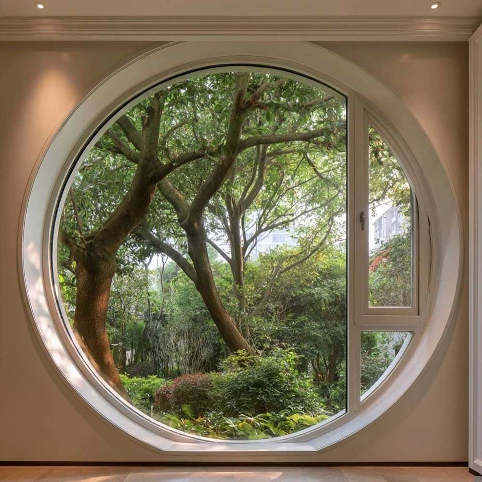 Sunnysky AS2047 Customized Insulated Glass Round Design Modern Aluminum ...