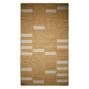 Jute Cotton Braided Rug Eco Friendly Non Slip Flat Pile Rectangle Indoor Flooring Natural Gold Geometric Design - Product Image 5