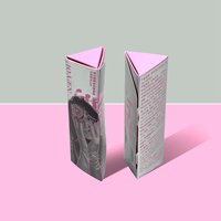Boîte à cartes triangulaire personnalisée de luxe en métal argenté pour l'emballage de maquillage, de gloss à lèvres et de soins de la peau