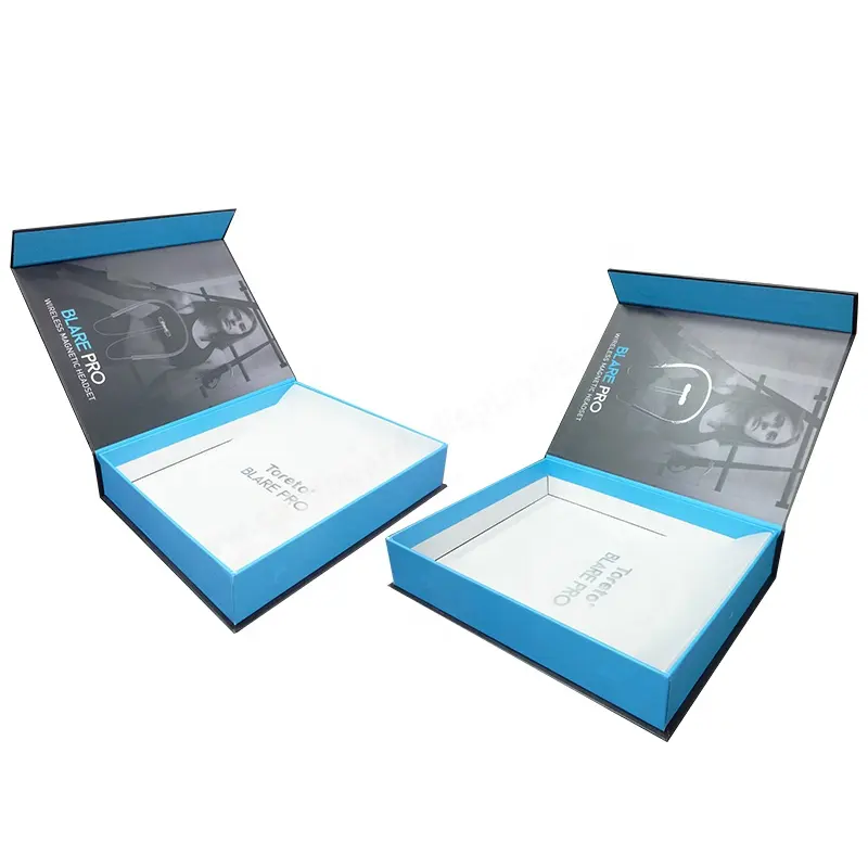 Scatola regalo magnetica in cartone con stampa personalizzata di lusso per auricolari