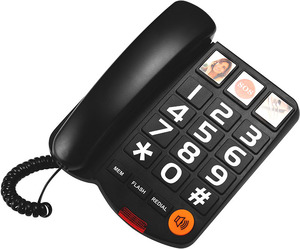 Téléphone fixe américain pour personnes âgées avec grands boutons filaires, réglage du volume, version internationale - Product Image 3