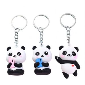 Porte-clés Panda en Gros, Porte-clés en Caoutchouc 3D Dessin Animé, Pendentif Animal Mignon en PVC, Pendentif de Sac, Porte-clés Panda - Product Image 1