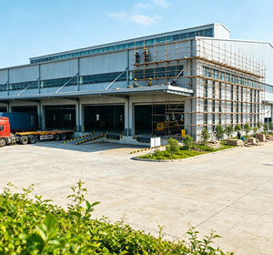 Entrepôt logistique préfabriqué en structure acier, facile à installer, personnalisable, écologique, pour projets verts - Product Image 3