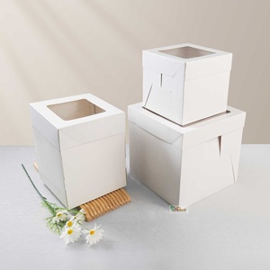 Caja para Pastel de Cartón Transparente de 8x8x8 Pulgadas, Venta al por Mayor de Sunshine Factory, Laminación Brillante y Mate, Segura para Alimentos, Tipo Plegable - Product Image 3