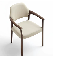 Meubles de salle à manger italiens de luxe, chaise en bois massif avec accoudoirs, chaise en bois blanc confortable pour l'intérieur, chaises de restaurant personnalisées