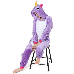 <span class=keywords><strong>Pijama</strong></span> Enterizo Térmico con Capucha de Animales (<span class=keywords><strong>Dinosaurio</strong></span>, Unicornio, Tigre) al por Mayor, 100% Poliéster con Bolsillos Delanteros - Product Image 1