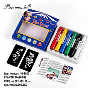 مجموعة ألوان بانوينبو الكلاسيكية لرسم الجسم مكونة من 6 ألوان، أقلام تلوين آمنة للوجه، أقلام طلاء للوجه للحفلات والرياضة والتنكر - Product Image 2