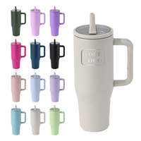 Nuevos Productos: Tazas de Café Aisladas, Taza de Viaje de 40 oz, Vaso de Acero Inoxidable con Asa y Tapa con Pajita Plegable