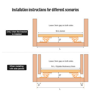 Empuje deslizante <span class=keywords><strong>para</strong></span> abrir <span class=keywords><strong>guías</strong></span> gabinete de Cocina 3 pliegues riel deslizante oculto debajo del montaje amortiguador telescópico canal de cajón de cierre suave - Product Image 5