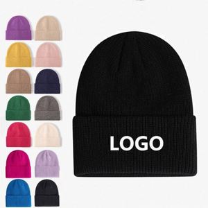 Bonnets d'hiver unisexes personnalisés avec logo d'usine, échantillon rapide, 100% acrylique, bonnets tricotés, bonnets jacquard - Product Image 1