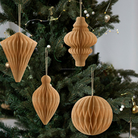 Ornements de Noël en papier nid d'abeille épais, boules en papier, décorations pour sapin de Noël, vitrine pour Noël