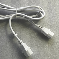 Câble d'extension secteur 1M 10A, prise C13 IEC vers fiche C14 IEC, blanc, cordon d'alimentation 3*1mm²