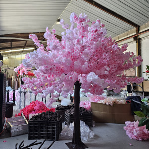 ต้นซากุระสีชมพูประดิษฐ์สไตล์โรแมนติก ใบไม้เสมือนจริงสำหรับตกแต่งงานแต่งงาน คริสต์มาส งานรับปริญญา-ใช้ได้ทั้งภายในและภายนอกอาคาร - Product Image 5
