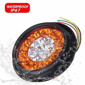 ไฟท้ายรถยนต์แบบกลม 2 ชิ้น/4 ชิ้น 12V 16 LED สีเหลืองอำพัน/สีแดง ไฟตัดหมอกหลัง ไฟเบรก ไฟวิ่ง ไฟถอยหลัง สำหรับรถบรรทุก รถพ่วง รถบรรทุกขนาดใหญ่ - Product Image 6