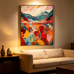 <span class=keywords><strong>Peinture</strong></span> à l'huile abstraite moderne de paysage montagneux, texture épaisse, peinte au <span class=keywords><strong>couteau</strong></span>, 3D, sur toile, décoration murale - Product Image 4