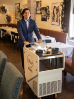 Chariot à gelato rechargeable DC 10 heures, le modèle le plus adapté aux événements, mariage, crème glacée, gelato mobile tout-en-un avec batterie