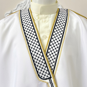 Prix abordable, haute qualité, Thobe pour homme, uniforme islamique musulman Bishert, pour l'Aïd, avec voix arabe, style saoudien et pachtoune, blanc à carreaux, pour les fêtes - Product Image 4