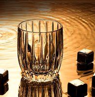 Juego de Vasos de Whisky Vintage de Lujo Ligero con Relieve en Relieve, Estilo Retro, Vasos Clásicos para Licores para Bares, KTV y Uso Doméstico