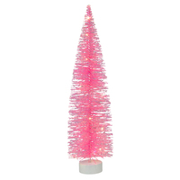 Rosa Glitzer LED-Beleuchteter Weihnachtsbaum-Set Anpassbare Größe Tischdekoration Ohne Batterie