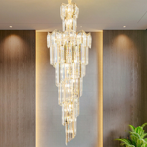 Lámpara interior moderna Zhongshan, araña larga de cristal sufitowa <span class=keywords><strong>para</strong></span> <span class=keywords><strong>escaleras</strong></span>, entrada de hotel de boda, luces grandes <span class=keywords><strong>para</strong></span> techo del hogar - Product Image 3