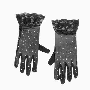 En gros, Costume d'été respirant pour <span class=keywords><strong>femme</strong></span>, sexy, noir et blanc, en dentelle et résille, orné de strass, pour mariage, fête d'Halloween, cyclisme et activités de plein air - Product Image 1