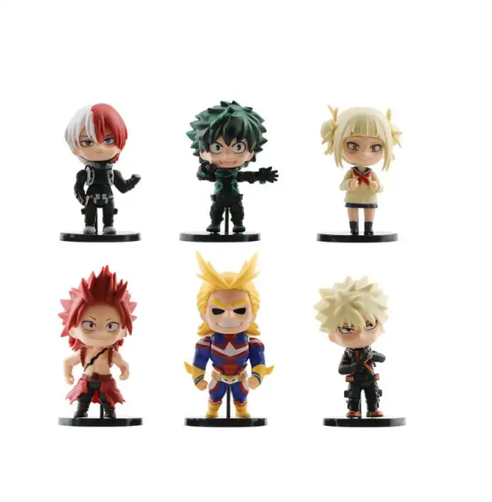 6 pçs/set 2022 Novo Design Figura Anime Ação Brinquedos figuras de Ação Anime Meu Herói Academia Deku Bakugou Katsuki