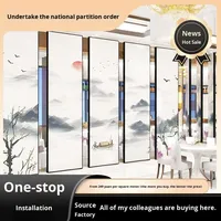 Paroi de séparation métallique intelligente pour restaurants, salles privées, salles de banquet, porte coulissante pliante à rail suspendu, entièrement automatique, neuve