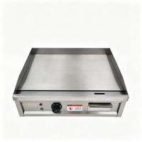 Grill Teppanyaki Commercial Électrique à Surface Plate en Acier Inoxydable Épaissi, Chauffage Rapide, Contrôle Précis de la Température