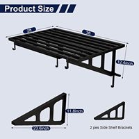Étagères murales de garage JH-Mech, lot de 2, 2x3 pieds, robustes, capacité de 660 lb, étagères en acier avec crochets, étagères murales pour garage