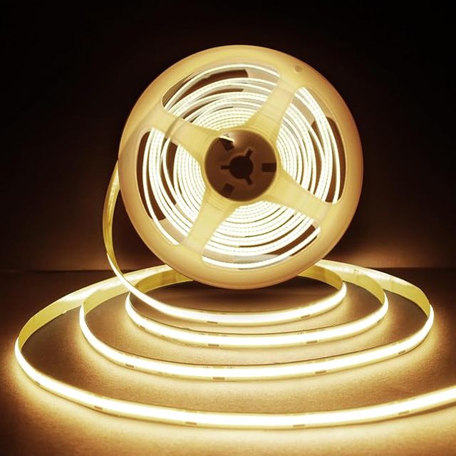 Free Cutting 480LEDs/M 12/24V COB Led Strip 5MM 9W 3000K Warm White LED Strip Lights CRI 90+ for DIY Home Lighting Installation