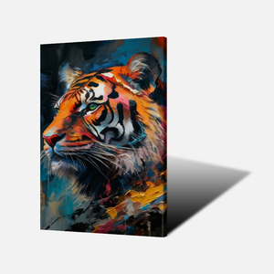 Cuadro <span class=keywords><strong>de</strong></span> lienzo con retrato <span class=keywords><strong>de</strong></span> tigre vibrante, pintado a mano con trazos audaces, decoración <span class=keywords><strong>de</strong></span> pared <span class=keywords><strong>de</strong></span> felino salvaje, pintura moderna <span class=keywords><strong>de</strong></span> animales para el hogar - Product Image 2