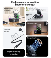 Yesido 65W charge sans fil rapide 8-en-1 LED affichage numérique lumière RVB avec câble d'entrée type-c chargeur sans fil DS38