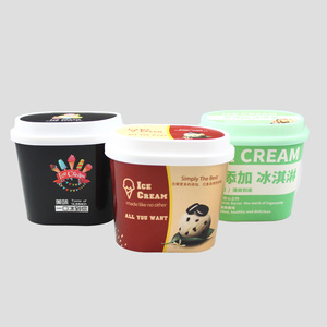 130ml 470ml dùng một lần hình dạng hình bầu dục chất lượng cao Ice Cream cốc giấy Ice Cream bồn tắm hình dạng với PP nắp muỗng thực phẩm container - Product Image 6
