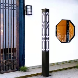 Lampadaire de jardin extérieur en fer avec abat-jour en verre LED, lumière blanc chaud doux 2700K, IP66, AC 220V, détecteur de mouvement, alimentation solaire non détachable - Product Image 3