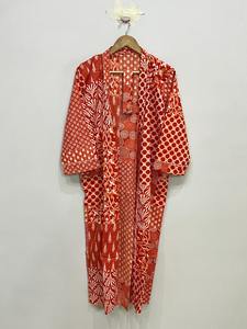 Kimono long en coton, taille unique, ample et confortable, s'adapte à toutes les tailles, environ 50 pouces, fournisseur d'Inde - Product Image 6