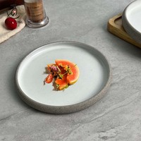 Vaisselle rustique en céramique émaillée, assiette à ramen, assiette à steak, assiette à dîner mate, ensemble de vaisselle de restaurant, assiettes et bols