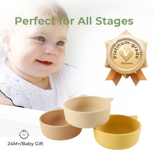 Bol en silicone de qualité alimentaire sans BPA pour <span class=keywords><strong>bébé</strong></span>, ensembles de vaisselle pour enfants avec assiettes pour l'alimentation en extérieur, conçu pour les enfants - Product Image 2
